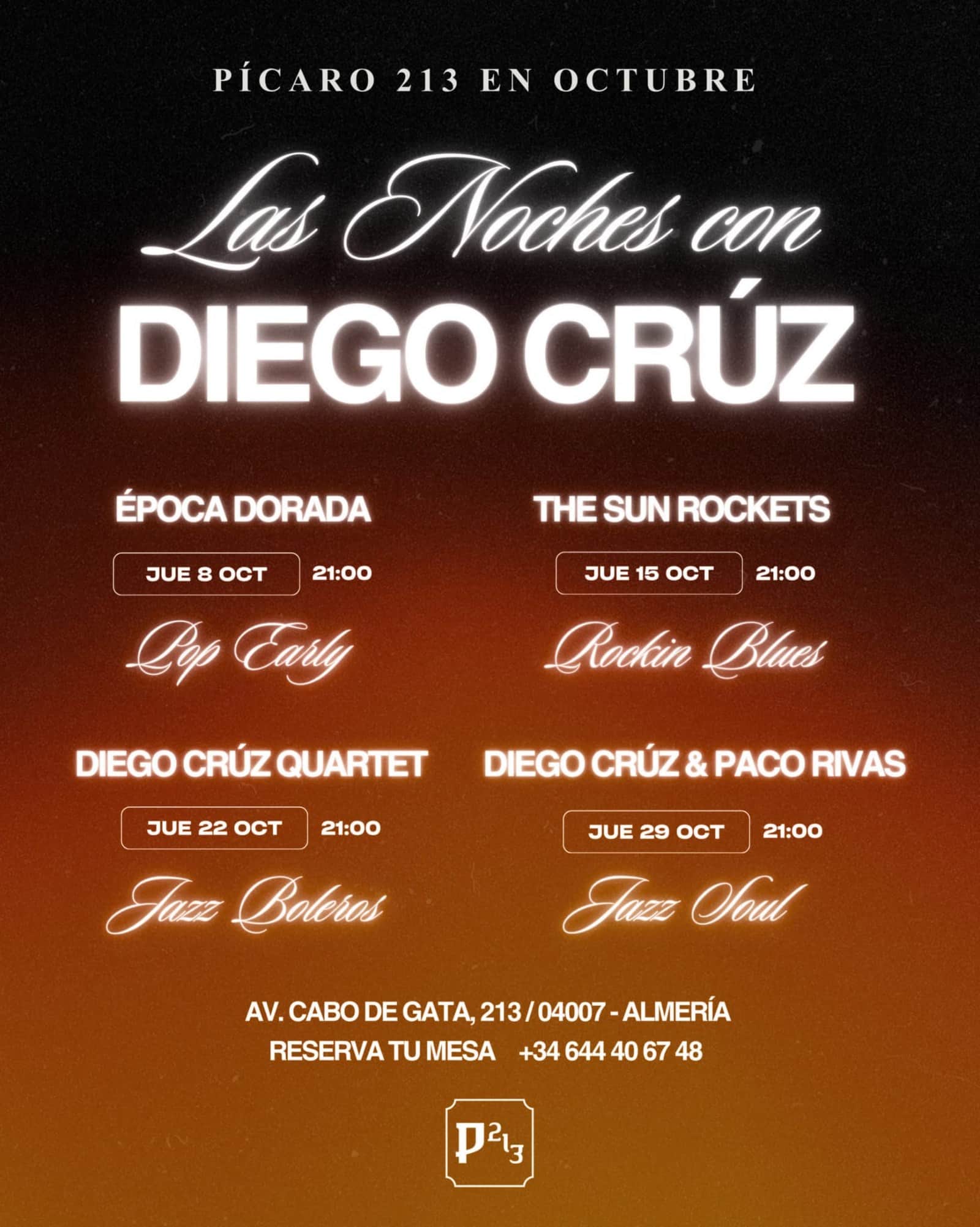 Las noches con Diego Crúz en Pícaro 213